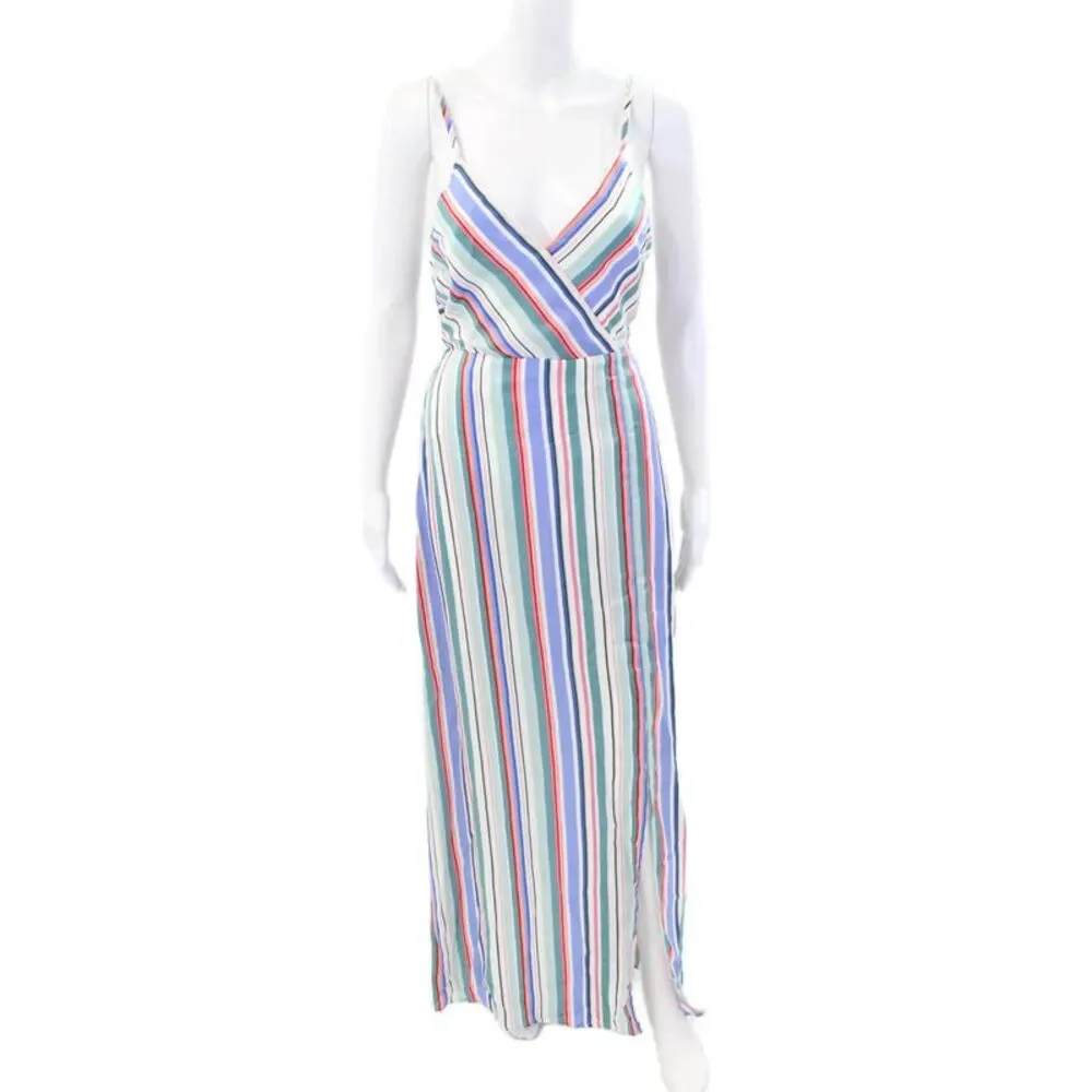 Jack by BB DAKOTA Women's Spaghetti Straps Slit Hem Maxi Dress Striped Size S